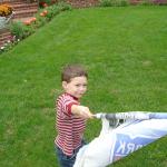 Jory with Rangers flag